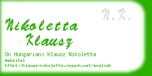 nikoletta klausz business card